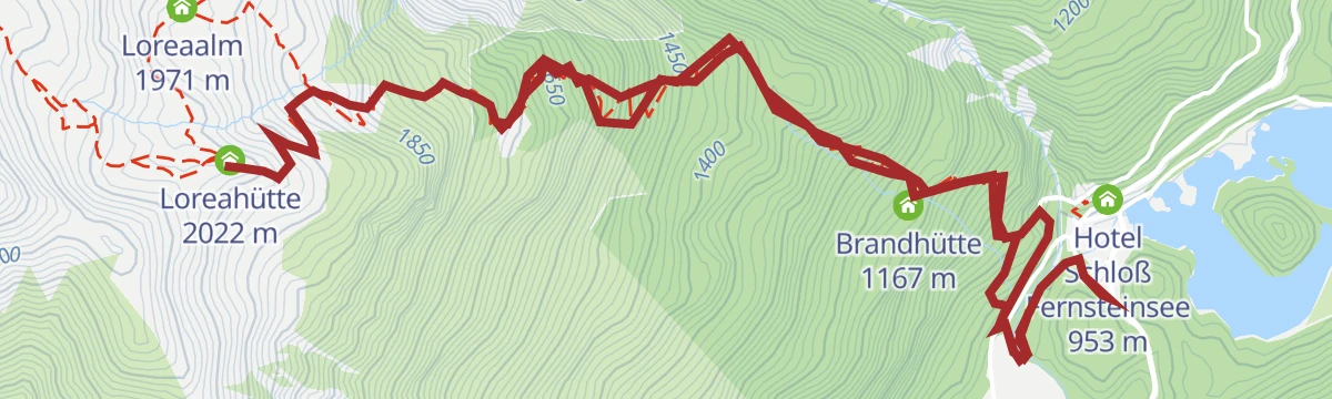 Route map: Loreahütte
